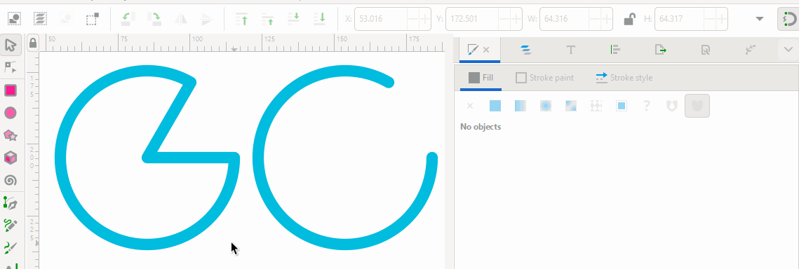 Demonstration of how the fill property behaves in a closed path, and an open path.